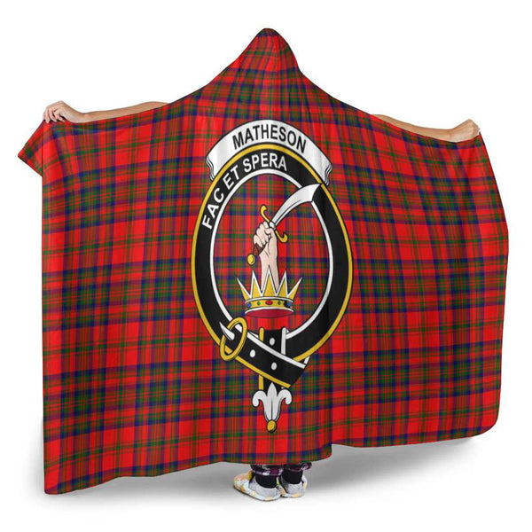 Scottish Matheson Clan Crest Tartan Hooded Blanket Tartan Plaid 2