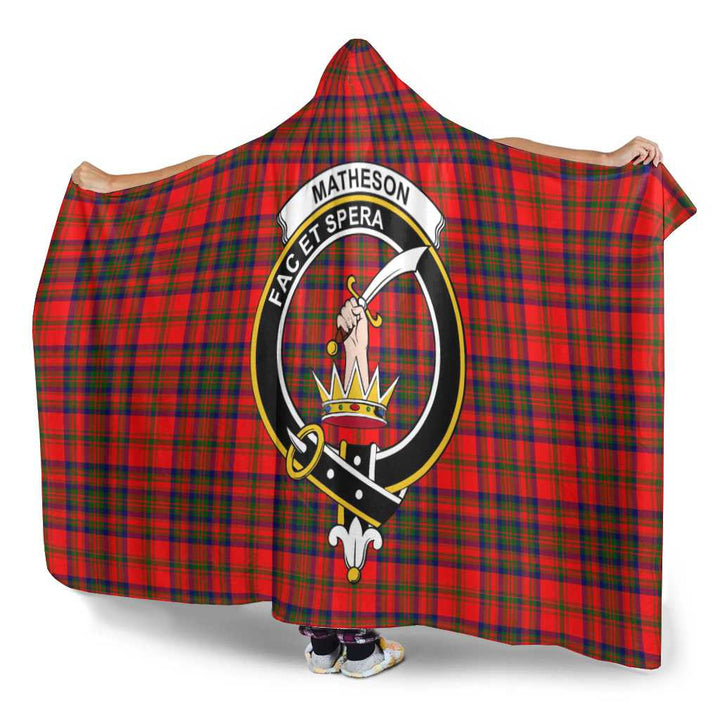 Scottish Matheson Clan Crest Tartan Hooded Blanket Tartan Plaid 3