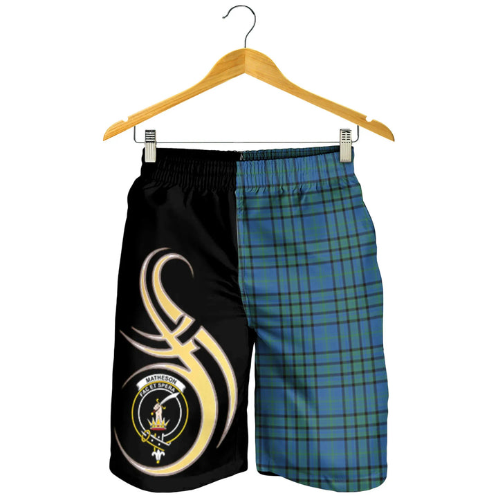 Scottish Matheson Hunting Ancient Clan Crest Tartan Believe in Me Men's Shorts