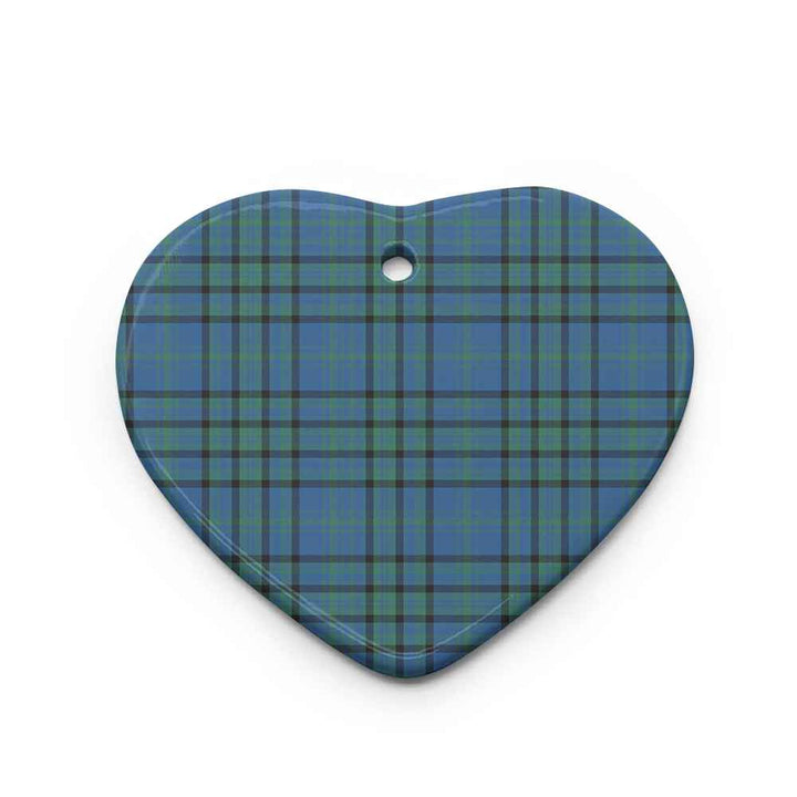 Scottish Matheson Hunting Ancient Clan Tartan Ceramic Ornament Heart Shape Tartan Plaid