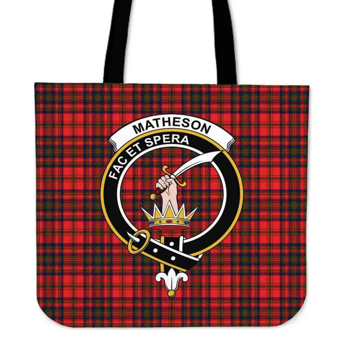 Scottish Matheson Modern Clan Crest Tartan Tote Bag Tartan Plaid