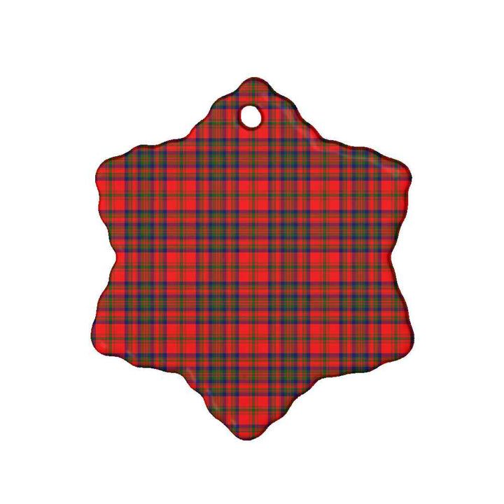 Scottish Matheson Modern Clan Tartan Ceramic Ornament Snow Flake Shape Tartan Plaid