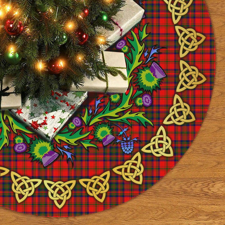 Scottish Matheson Modern Clan Tartan Thistle Celtic Knot Christmas Tree Skirt No Tassels Tartan Plaid 2