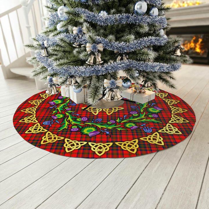 Scottish Matheson Modern Clan Tartan Thistle Celtic Knot Christmas Tree Skirt No Tassels Tartan Plaid 3