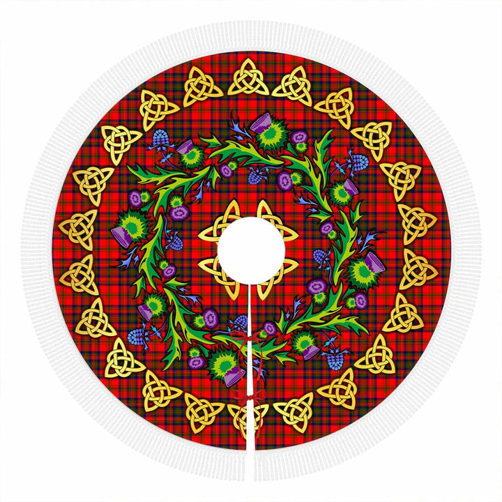 Scottish Matheson Modern Clan Tartan Thistle Celtic Knot Christmas Tree Skirt Tassels Tartan Plaid 1