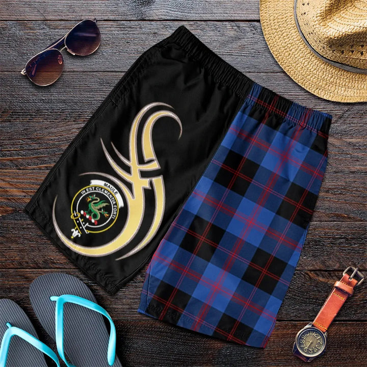 Scottish Maule Clan Crest Tartan Believe in Me Men's Shorts