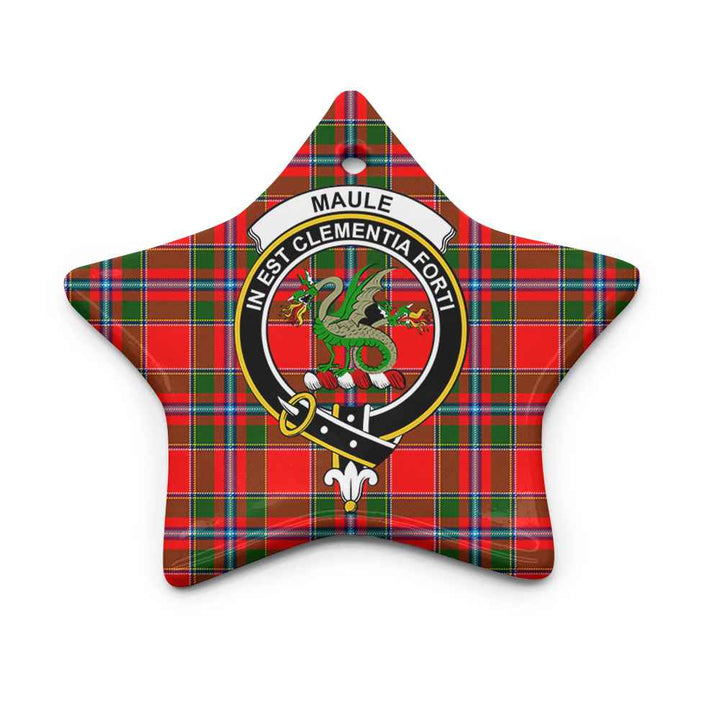 Scottish Maule Clan Crest Tartan Ceramic Ornament Star Shape Tartan Plaid