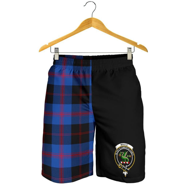 Scottish Maule Clan Crest Tartan Half of Me Men's Shorts