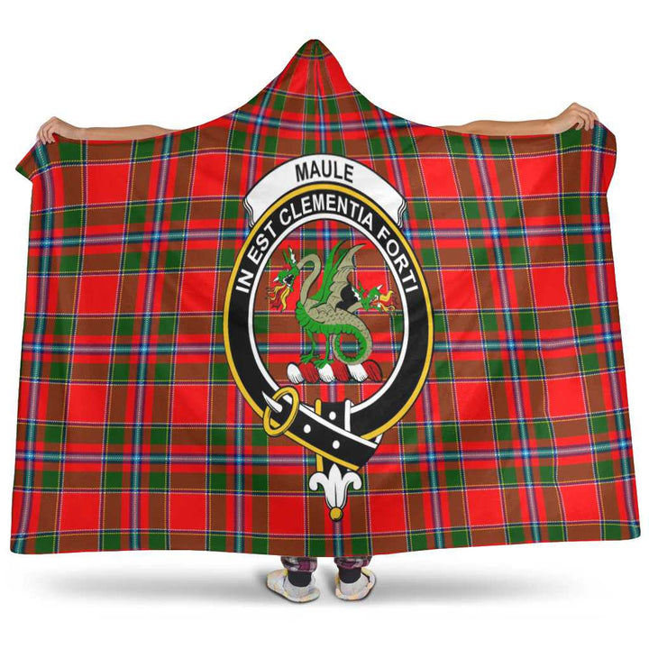 Scottish Maule Clan Crest Tartan Hooded Blanket Tartan Plaid 1