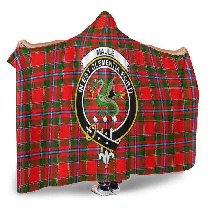 Scottish Maule Clan Crest Tartan Hooded Blanket Tartan Plaid 2