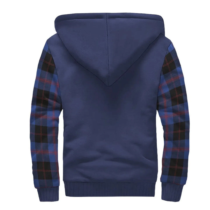 Scottish Maule Clan Crest Tartan Plaid Sleeve Sherpa Hoodie
