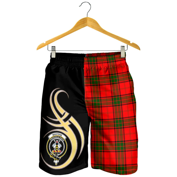 Scottish Maxtone Clan Crest Tartan Believe in Me Men's Shorts