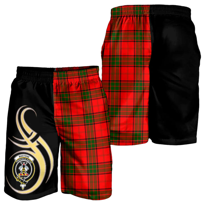 Scottish Maxtone Clan Crest Tartan Believe in Me Men's Shorts