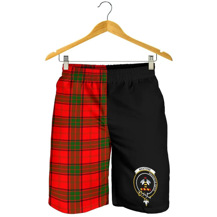 Scottish Maxtone Clan Crest Tartan Half of Me Men's Shorts