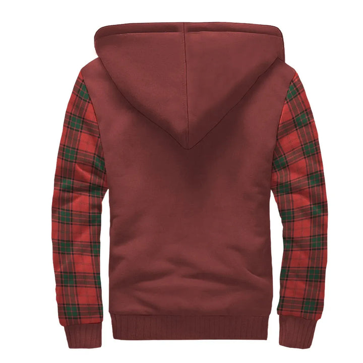 Scottish Maxtone Clan Crest Tartan Plaid Sleeve Sherpa Hoodie