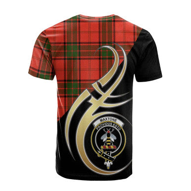 Scottish Maxtone Clan Crest Tartan T-Shirt Believe in Me Back Side Tartan Plaid