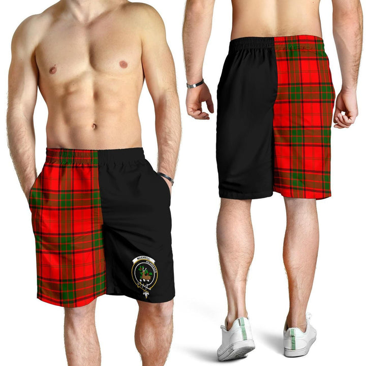 Scottish Maxwell Clan Crest Tartan Half of Me Men's Shorts
