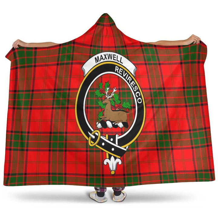 Scottish Maxwell Clan Crest Tartan Hooded Blanket Tartan Plaid 1