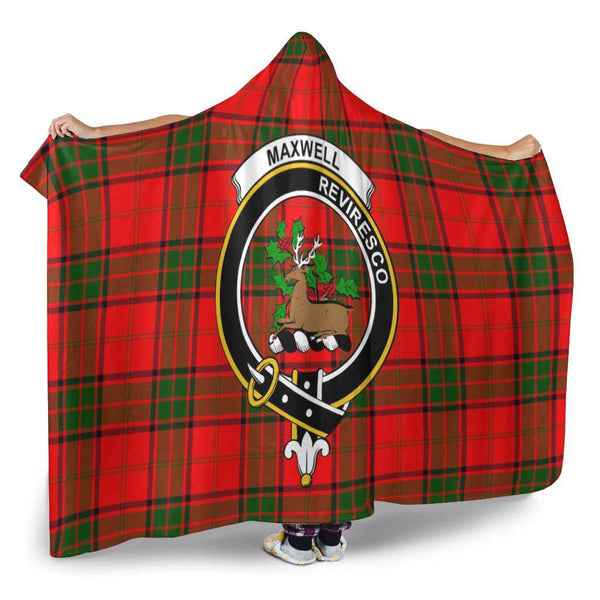 Scottish Maxwell Clan Crest Tartan Hooded Blanket Tartan Plaid 2