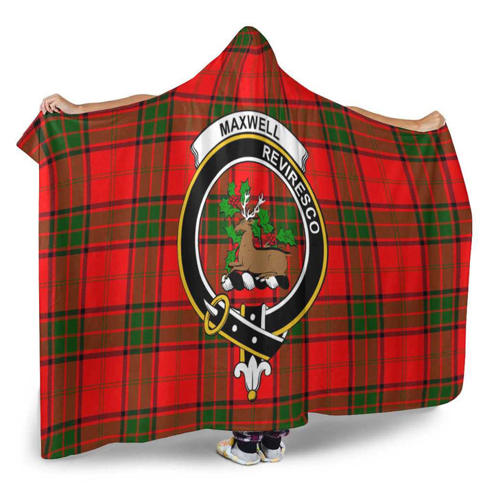 Scottish Maxwell Clan Crest Tartan Hooded Blanket Tartan Plaid 2
