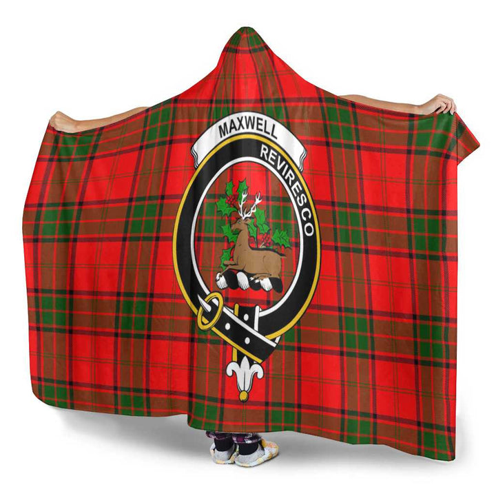 Scottish Maxwell Clan Crest Tartan Hooded Blanket Tartan Plaid 3