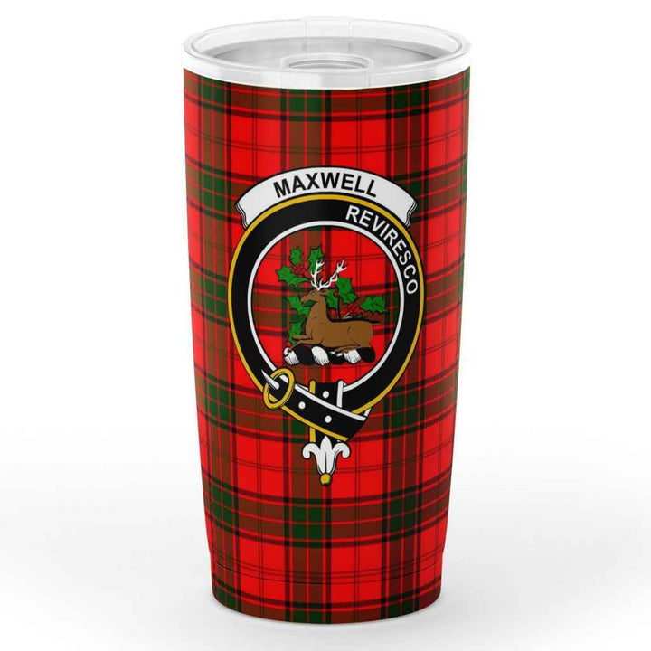 Scottish Maxwell Clan Crest Tartan Insulated Tumbler Tartan Plaid 1