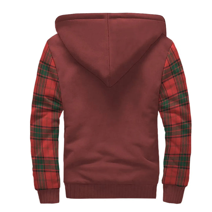 Scottish Maxwell Clan Crest Tartan Plaid Sleeve Sherpa Hoodie