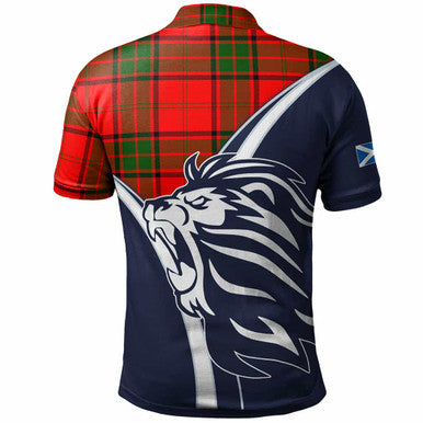 Scottish Maxwell Clan Crest Tartan Polo Shirt - Scottish Flag With Lion Back Side Tartan Plaid