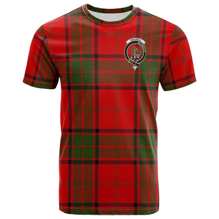 Scottish Maxwell Clan Crest Tartan T-Shirt Front Side Tartan Plaid