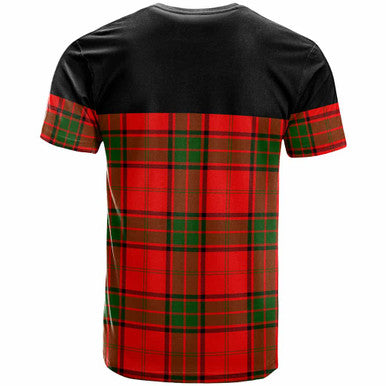 Scottish Maxwell Clan Crest Tartan T-Shirt - Horizontal Style Back Side Tartan Plaid