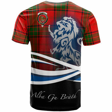 Scottish Maxwell Clan Crest Tartan T-Shirt - Scotland Lion Back Side Tartan Plaid
