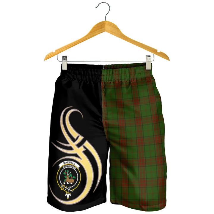 Scottish Maxwell Hunting Clan Crest Tartan Believe in Me Men's Shorts
