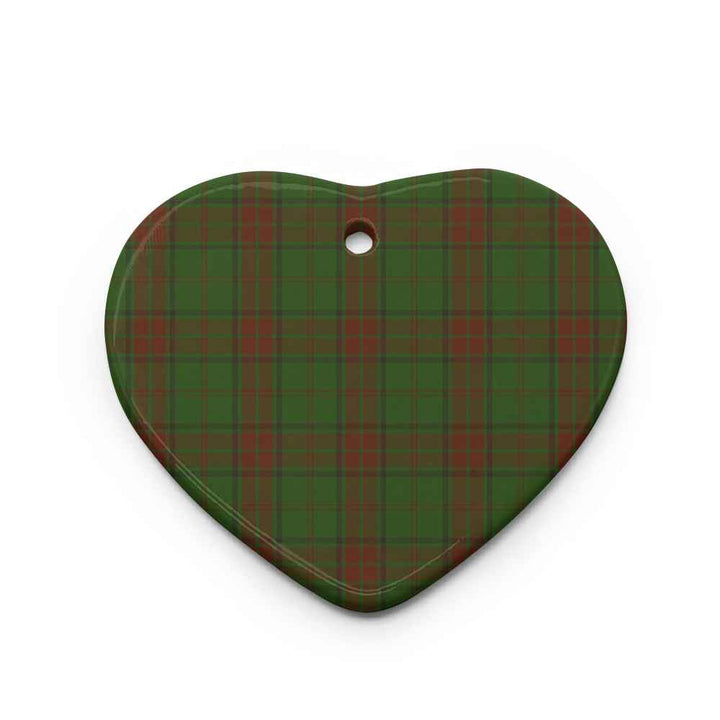 Scottish Maxwell Hunting Clan Tartan Ceramic Ornament Heart Shape Tartan Plaid