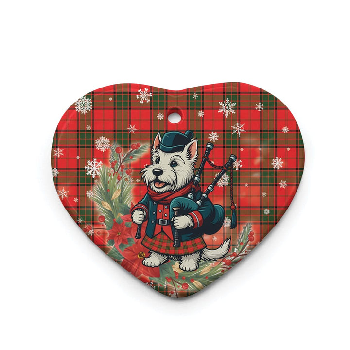 Scottish Maxwell Modern Clan Tartan Ceramic Ornament Cute Scottish Terrier Dog Heart Style Tartan Plaid