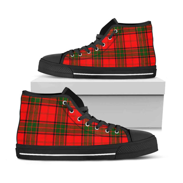 Scottish Maxwell Modern Clan Tartan High Top Shoes Black Sole Tartan Plaid