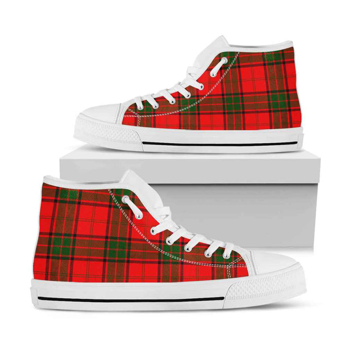Scottish Maxwell Modern Clan Tartan High Top Shoes White Sole Tartan Plaid