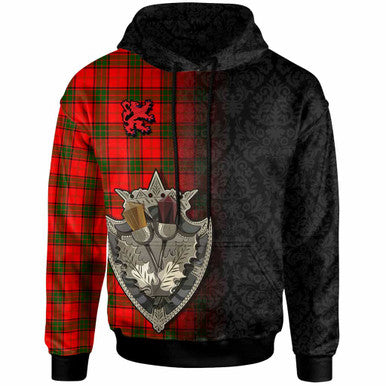 Scottish Maxwell Modern Clan Tartan Hoodie - Half Thistle Flowers Celtic Design Front Side Tartan Plaid