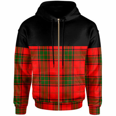 Scottish Maxwell Modern Clan Tartan Hoodie - Horizontal Style Zip Tartan Plaid