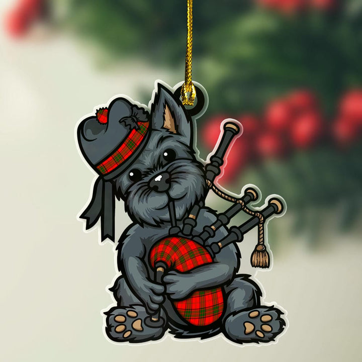 Scottish Maxwell Modern Clan Tartan Ornament Scottish Terrier Plays The Bagpipes Tartan Plaid
