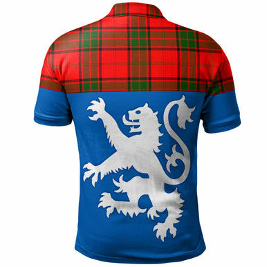 Scottish Maxwell Modern Clan Tartan Polo Shirt - Lion Rampant of Scotland With Flag Back Side Tartan Plaid