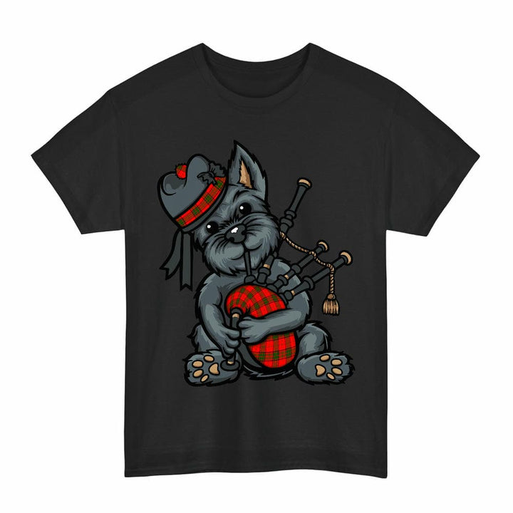 Scottish Maxwell Modern Clan Tartan Terrier Bagpipes T-Shirt Tartan Plaid Black Color