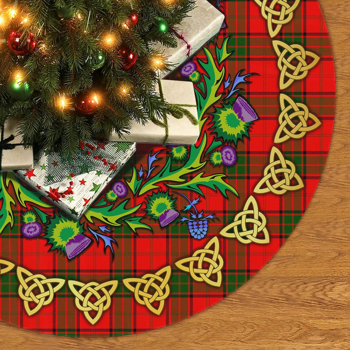 Scottish Maxwell Modern Clan Tartan Thistle Celtic Knot Christmas Tree Skirt No Tassels Tartan Plaid 2