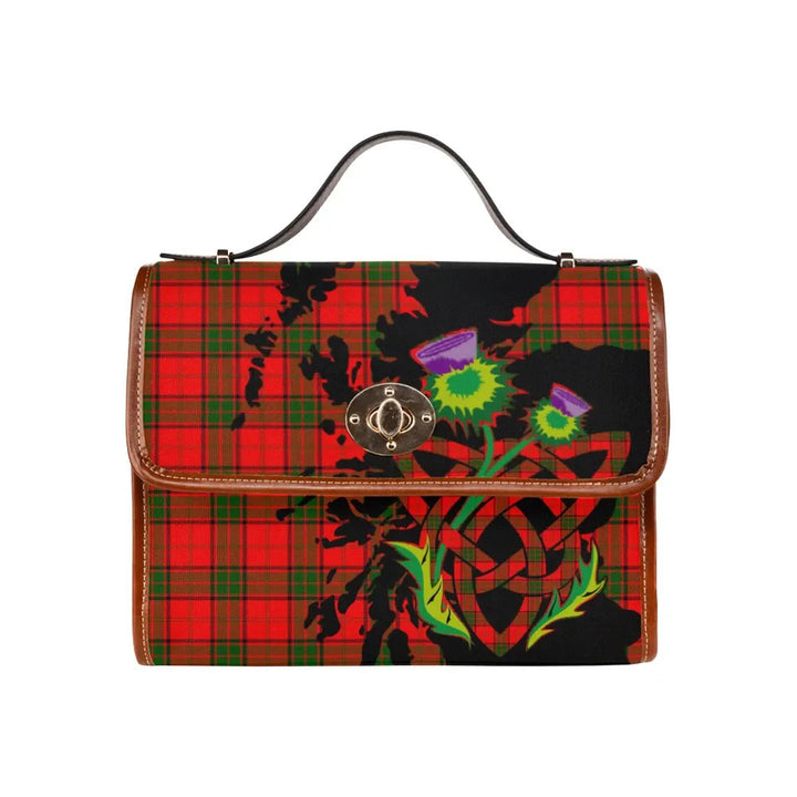 Scottish Maxwell Modern Clan Tartan Waterproof Canvas Bag With Thistle Tartan Plaid 1