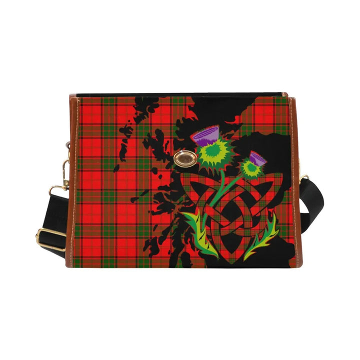 Scottish Maxwell Modern Clan Tartan Waterproof Canvas Bag With Thistle Tartan Plaid 2