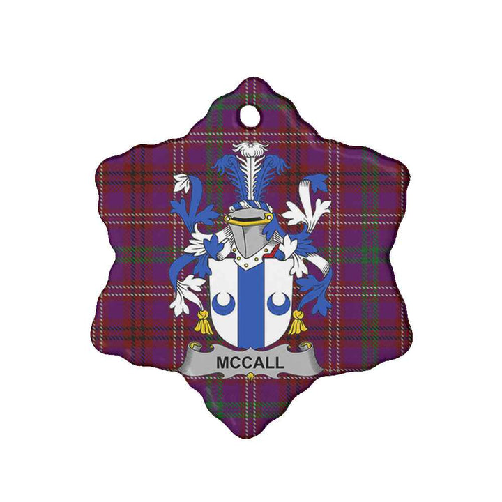 Scottish McCall Clan Crest Tartan Ceramic Ornament Snow Flake Shape Tartan Plaid