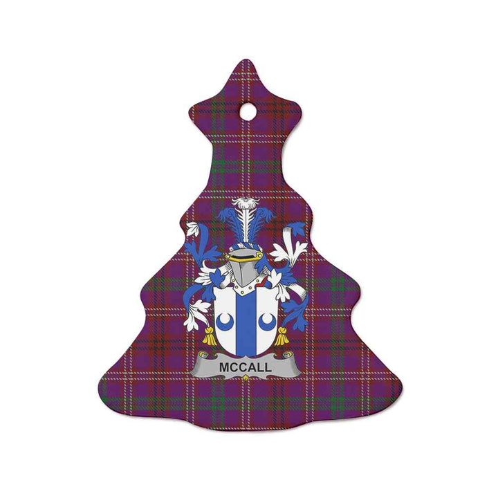 Scottish McCall Clan Crest Tartan Ceramic Ornament Tree Shape Tartan Plaid