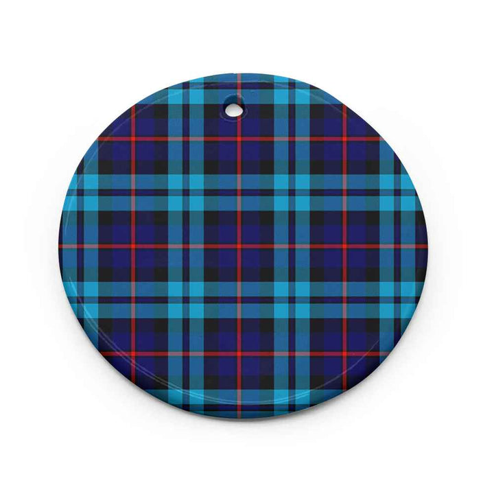 Scottish McCorquodale Clan Tartan Ceramic Ornament Circle Shape Tartan Plaid