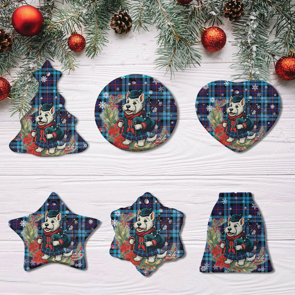 Scottish McCorquodale Clan Tartan Ceramic Ornament Cute Scottish Terrier Dog All Style Tartan Plaid