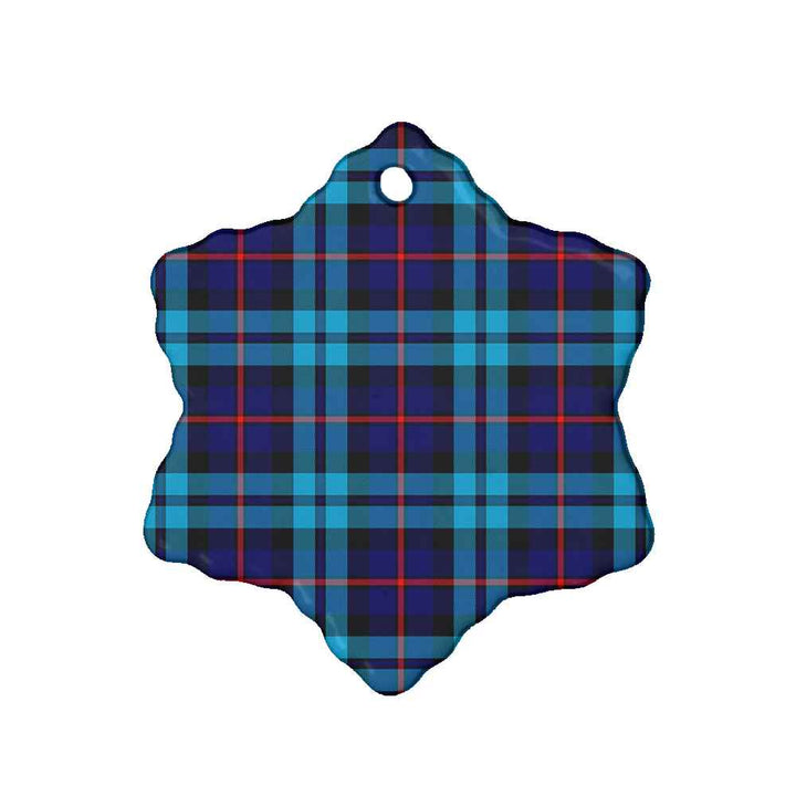 Scottish McCorquodale Clan Tartan Ceramic Ornament Snow Flake Shape Tartan Plaid