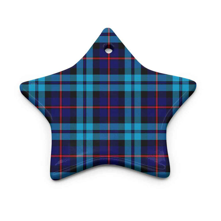 Scottish McCorquodale Clan Tartan Ceramic Ornament Star Shape Tartan Plaid